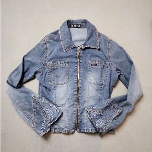 VINTAGE BONGO Blue Jean Jacket with Bell Sleeves Sz 11